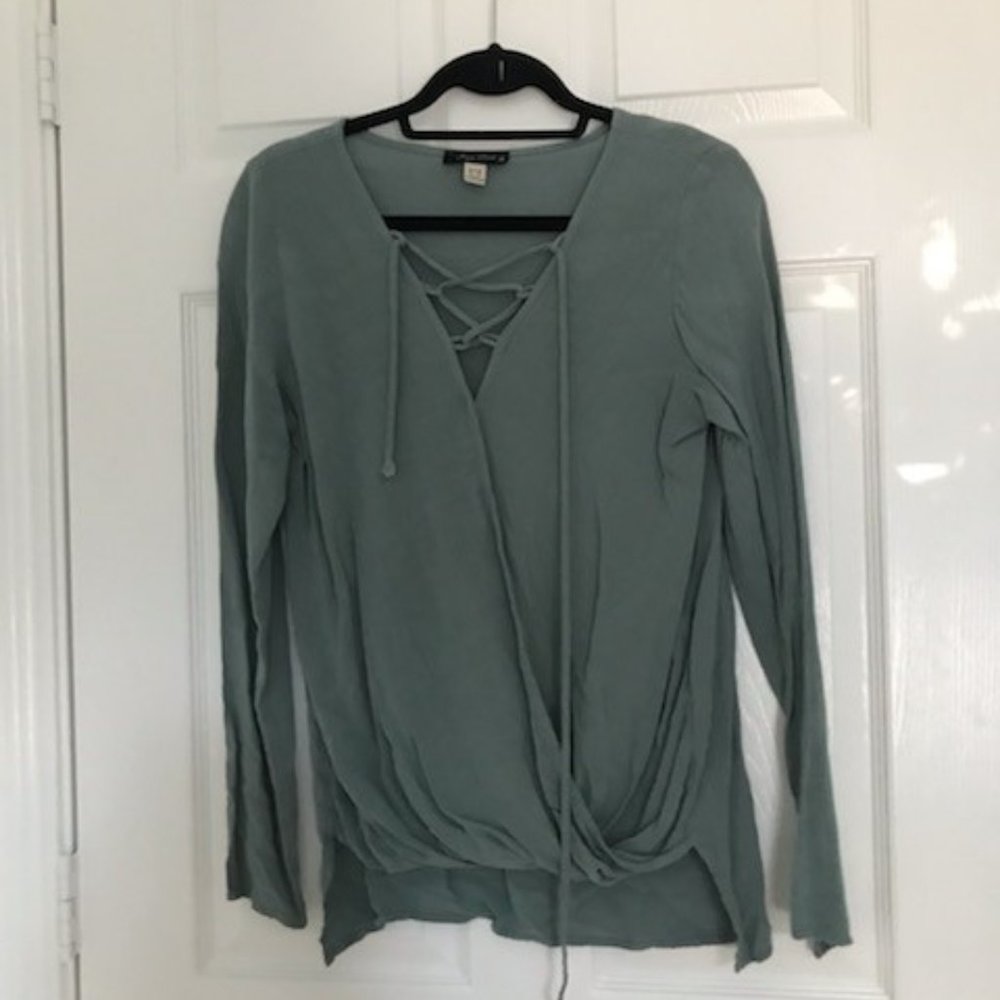 Green Lace-Up Shirt